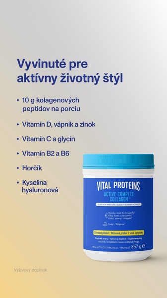 A minimalist, text-focused vertical ad highlighting key product ingredients and benefits for an active lifestyle.
